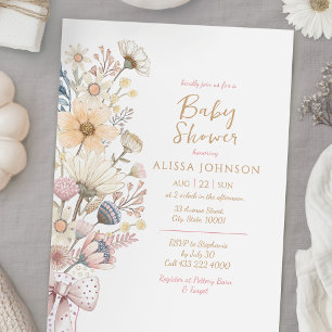 Wildflower Boho Baby Shower Invitation