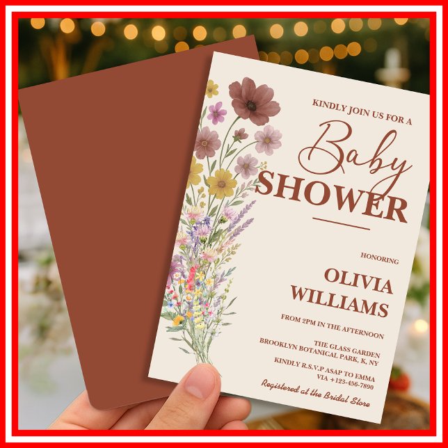 Wildflower Boho Baby Shower Invitation (Creator Uploaded)