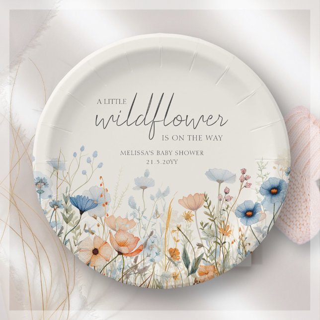 Wildflower Boho Baby Shower Paper Plate (Creator Uploaded)