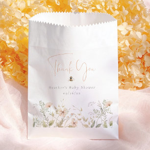 Wildflower Boho Bee Girl Baby Shower Thank You Favour Bag