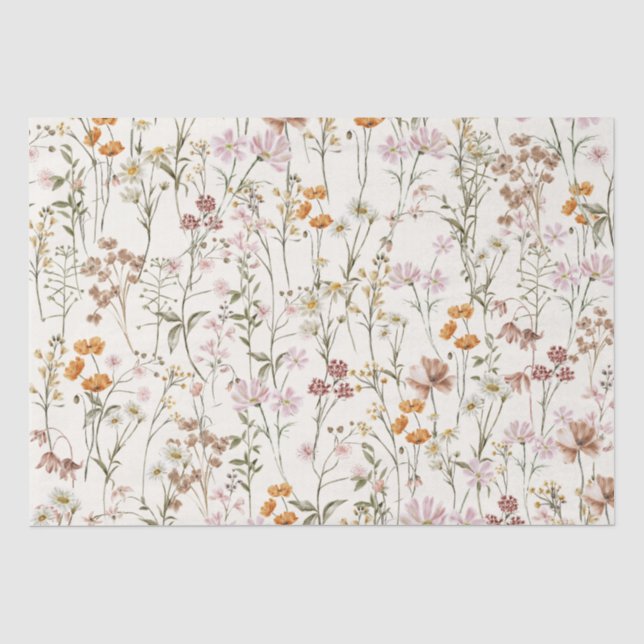 Wildflower Boho Bloom Garden Boho Tissue Paper (Front)