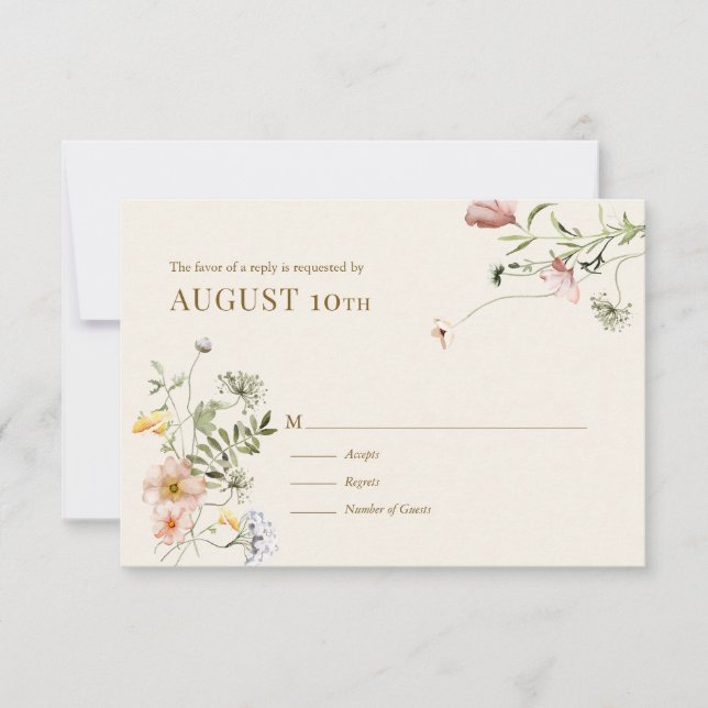 Wildflower Boho | Botanical Response Card (Front)