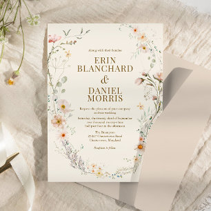 Wildflower Boho Botanical Wedding Invitation