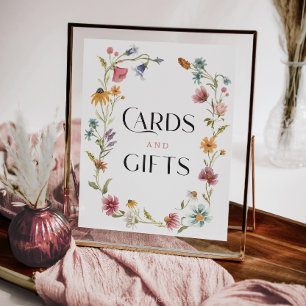 Wildflower Boho Bridal Shower Cards Gifts Sign