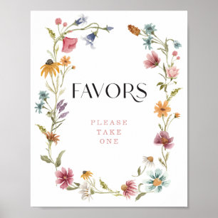 Wildflower Boho Bridal Shower Favours Sign