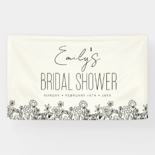 Wildflower Boho Bridal Shower Floral Banner