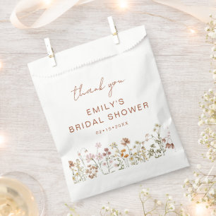 Wildflower Boho Bridal Shower Thank You Garden Favour Bag