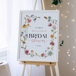 Wildflower Boho Bridal Shower Welcome Poster