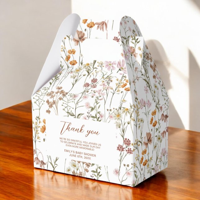 Wildflower Boho Chic Baby In Bloom Garden Favor Box (Creator Uploaded)