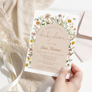 Wildflower Boho Chic Baby Shower Invitation