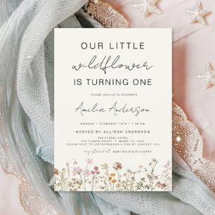 Wildflower Boho Chic First Birthday Terracotta Invitation