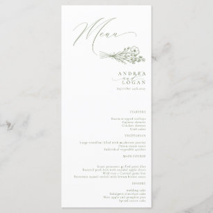 Wildflower Boho Chic Wedding Menu
