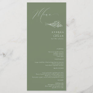 Wildflower Boho Chic Wedding Menu