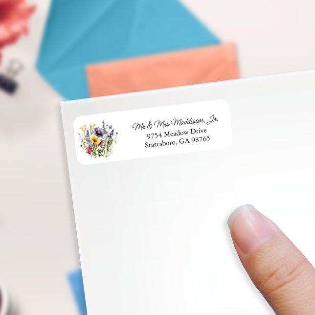 Wildflower Boho Chic Wedding Return Address (Creator Uploaded)