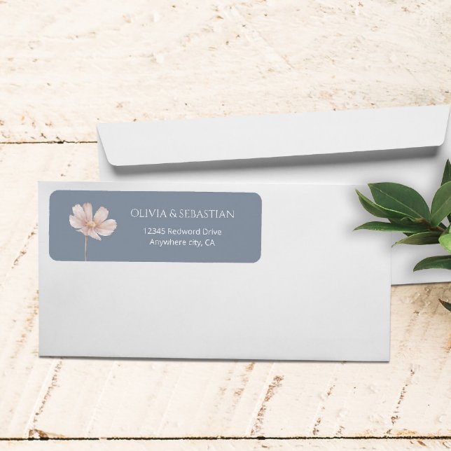 Wildflower Boho Dusty Rose Wedding Return Address (Creator Uploaded)
