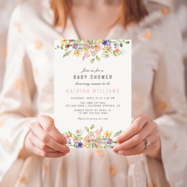 Wildflower Boho Field Gender Neutral Baby Shower Invitation (Creator Uploaded)