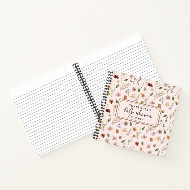 Wildflower Boho Floral Baby Shower Guest Book (Inside)