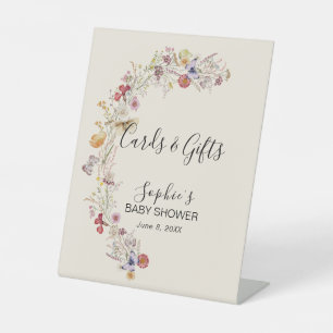 Wildflower Boho Garden Baby In Bloom Cards & Gifts Pedestal Sign