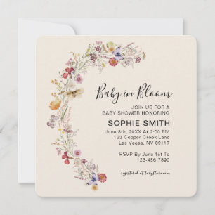 Wildflower Boho Garden Baby In Bloom Invitation