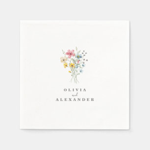 Wildflower Boho garden floral Napkin