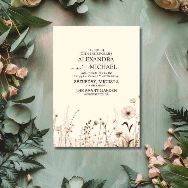 Wildflower Boho Garden Wedding Invitation (Creator Uploaded)