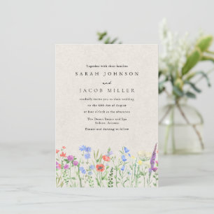 Wildflower Boho Garden Wedding Invitation