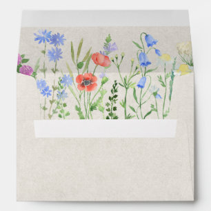 Wildflower Boho Garden Wedding Invitation Envelope