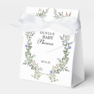 Wildflower Boho Green Gender Neutral Baby Shower  Favor Box