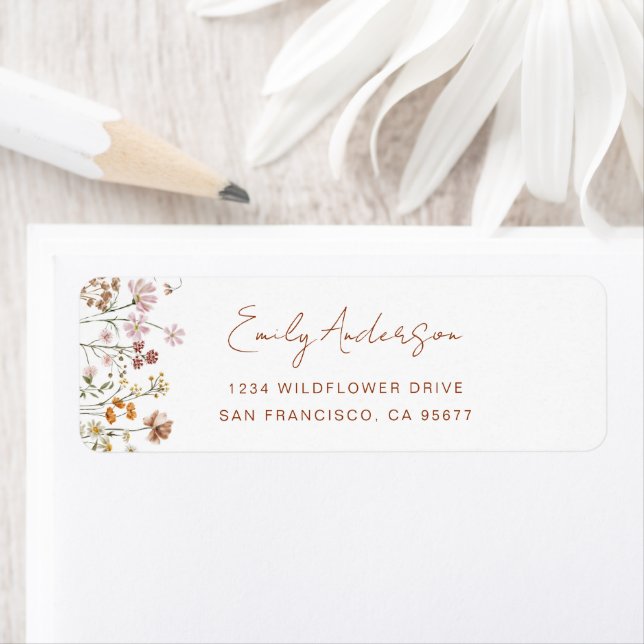 Wildflower Boho In Bloom Garden Return Address (Insitu)