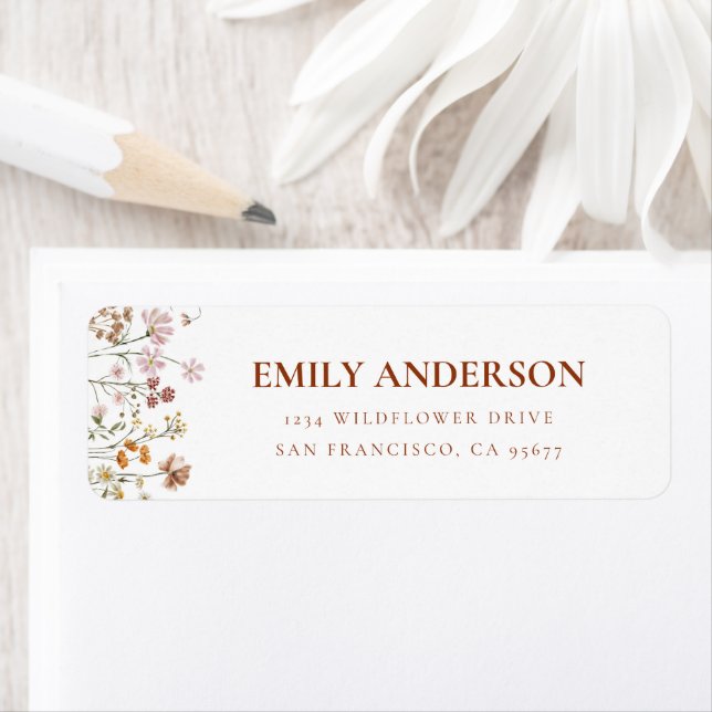 Wildflower Boho In Bloom Garden Return Address (Insitu)