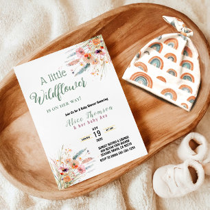  Wildflower Boho Pampas Grass Baby Shower Greenery Invitation
