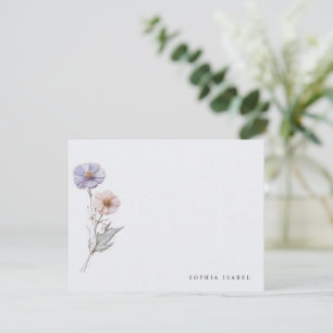 Wildflower Boho Personalized Stationery Note Card