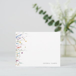 Wildflower Boho Personalized Stationery Note Card