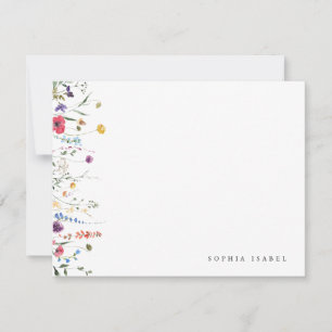 Wildflower Boho Personalized Stationery Note Card