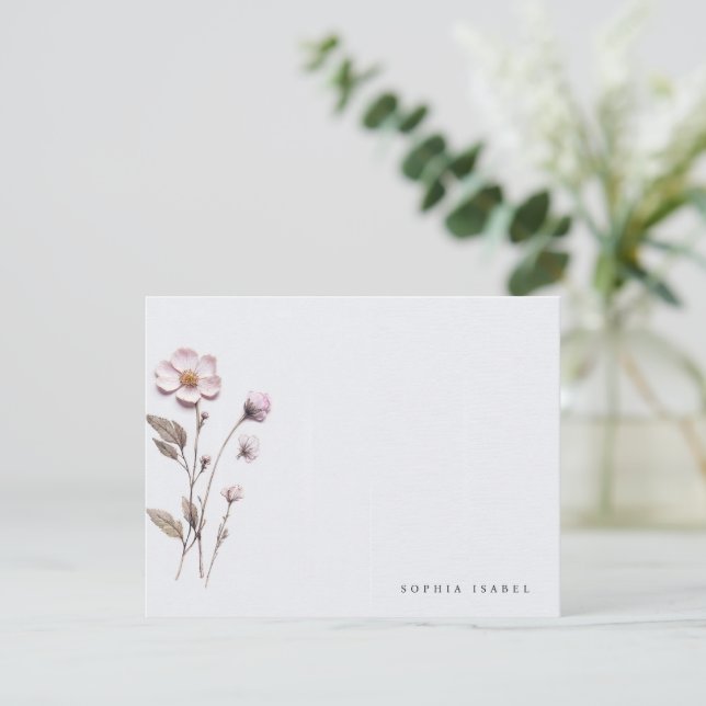 Wildflower Boho Personalized Stationery Note Card (Standing Front)