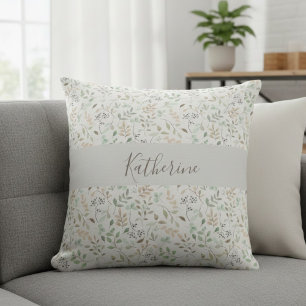 Wildflower Boho Personalized Throw Pillow
