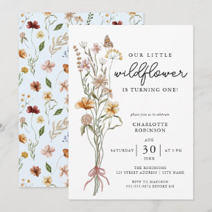 Wildflower Boho Summer 1st Birthday Invitation