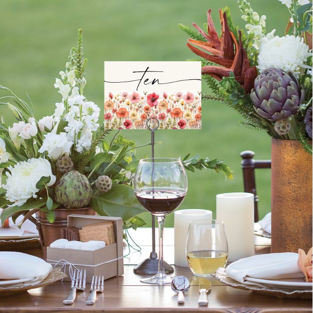 Wildflower Boho Table Cards Number Ten (Creator Uploaded)