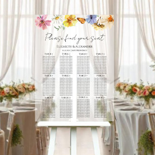Wildflower Boho Wedding Acrylic Seating Chart