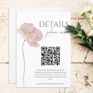 Wildflower Boho Wedding Details with QR Code Enclosure Card