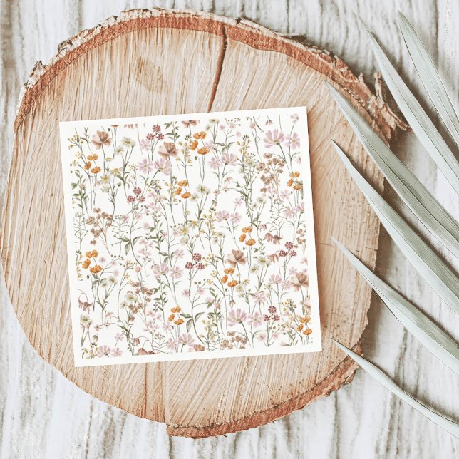 Wildflower Boho Wedding In Bloom Garden Napkin (Creator Uploaded)