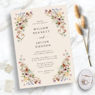 Wildflower Boho Wedding Invitation