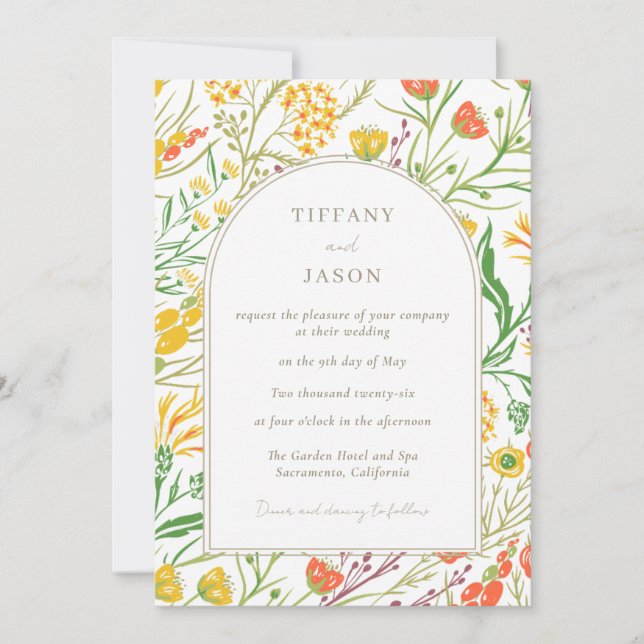 Wildflower Boho Wedding  Invitation (Front)