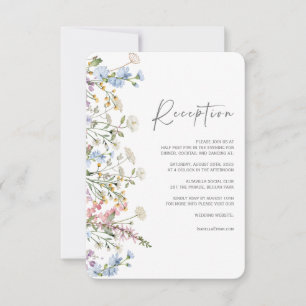 Wildflower Boho Wedding Reception Card