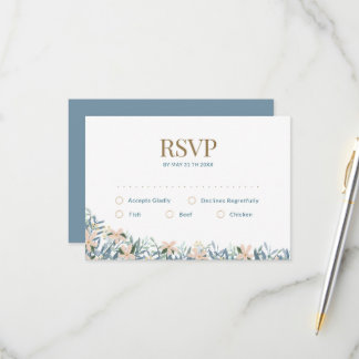 Wildflower Boho Wedding with Initial Monogram RSVP Card