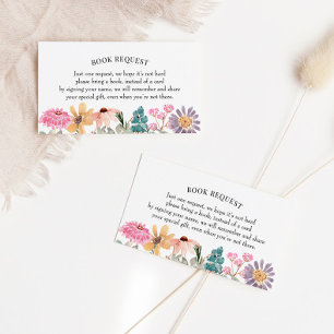 Wildflower Book Request/Book for Baby Business Car Card