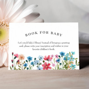 Wildflower Book Request Book for Baby Insert Card