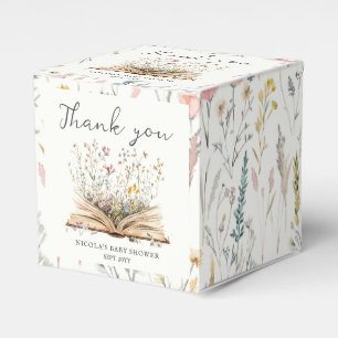 Wildflower Book Theme Baby Shower Favor Box