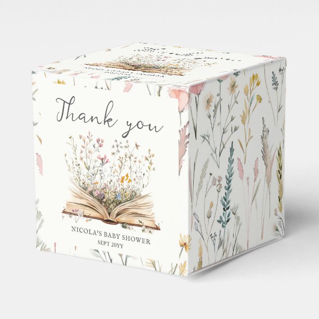 Wildflower | Book Theme Baby Shower Favor Box (Front Side)