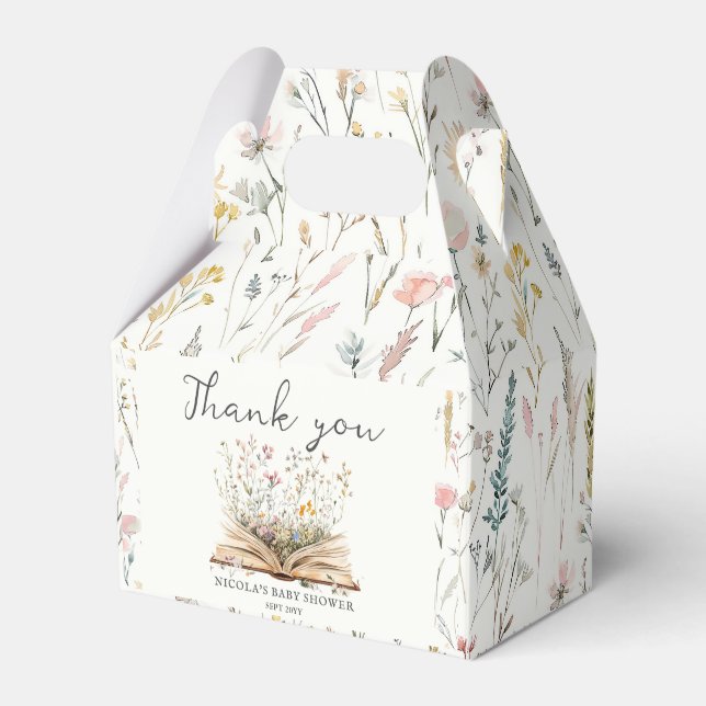 Wildflower | Book Theme Baby Shower Favor Box (Front Side)
